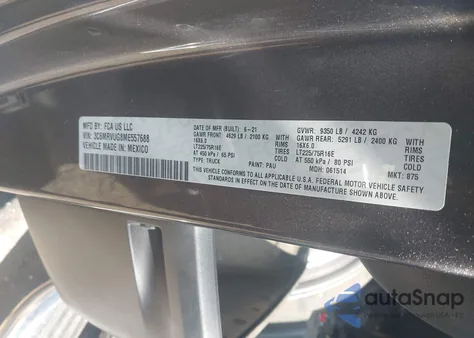 2021 Ram Promaster 3500 Window Van High Roof 159 Wb Ext из США, поврежденный, VIN 3C6MRVUG8ME557688